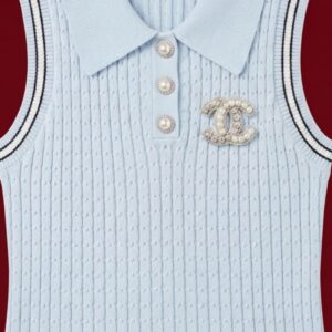 Chanel baby blue top basic